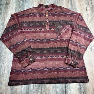 Vintage Gramicci Shirt Mens XL Terry Aztec Western Button Up 90s Geometric USA